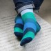 Blue Green Stripe and Triangle Socks Box