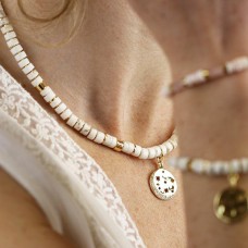 Semi Precious Bead Necklace White