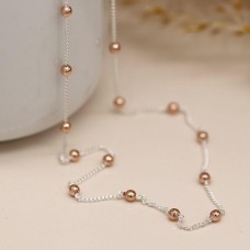Sterling Silver and Rose Gold Bobble Necklace