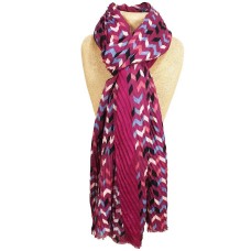 Pleated Waves Scarf Magenta Pink